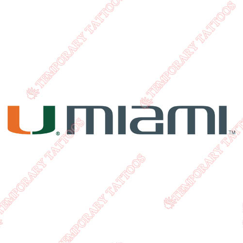 Miami Hurricanes Customize Temporary Tattoos Stickers NO.5043